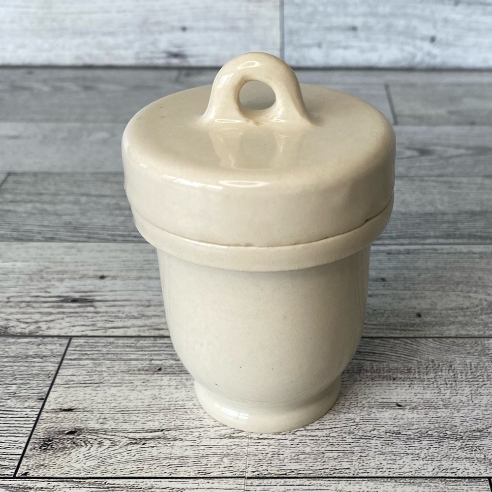 Antique 1920s Ceramic Egg Coddler Screw Top- No.‎ 636774 Patent No.49405